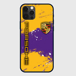 Чехол для iPhone 12 Pro Max PORSCHE- LAKERS COLORS, цвет: 3D-черный