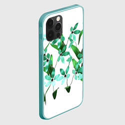 Чехол для iPhone 12 Pro Max Flowers green light, цвет: 3D-мятный — фото 2