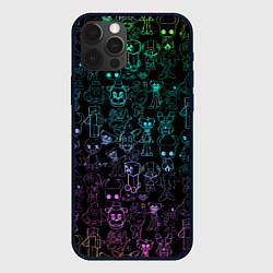 Чехол для iPhone 12 Pro Max Персонажи из разных игр неон, цвет: 3D-черный