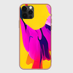 Чехол для iPhone 12 Pro Max Яркие позитивные узоры, цвет: 3D-светло-розовый
