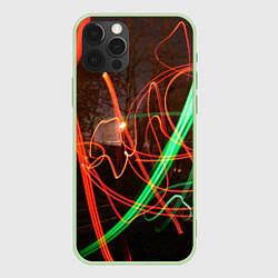 Чехол iPhone 12 Pro Max Абстрактные улица и зелёно-красные лучи