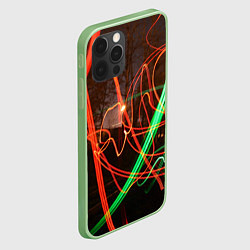 Чехол для iPhone 12 Pro Max Абстрактные улица и зелёно-красные лучи, цвет: 3D-салатовый — фото 2