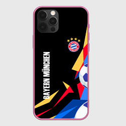 Чехол для iPhone 12 Pro Max Bayern munchen Sport - цветные геометрии, цвет: 3D-малиновый