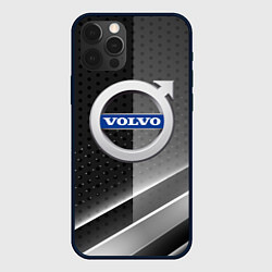 Чехол для iPhone 12 Pro Max Volvo Карбон абстракция, цвет: 3D-черный