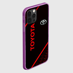 Чехол для iPhone 12 Pro Max Toyota Красная абстракция, цвет: 3D-сиреневый — фото 2