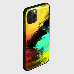 Чехол для iPhone 12 Pro Max Яркий красочный гранж, цвет: 3D-черный — фото 2