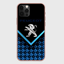 Чехол для iPhone 12 Pro Max Peugeot абстракция sport, цвет: 3D-светло-розовый