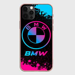 Чехол для iPhone 12 Pro Max BMW - neon gradient, цвет: 3D-светло-розовый