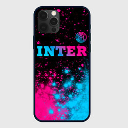 Чехол для iPhone 12 Pro Max Inter - neon gradient: символ сверху, цвет: 3D-черный