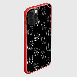 Чехол для iPhone 12 Pro Max Полосатые Коты и Кошки, цвет: 3D-красный — фото 2