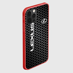 Чехол для iPhone 12 Pro Max Lexus соты карбон, цвет: 3D-красный — фото 2