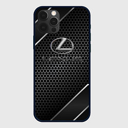 Чехол для iPhone 12 Pro Max Lexus Карбон, цвет: 3D-черный