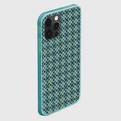 Чехол для iPhone 12 Pro Max Геометрический бирюзовый узор на текстурированном, цвет: 3D-мятный — фото 2