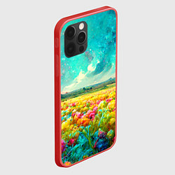 Чехол для iPhone 12 Pro Max Бесконечное поле цветов, цвет: 3D-красный — фото 2