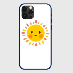 Чехол для iPhone 12 Pro Max Забавное солнышко, цвет: 3D-тёмно-синий