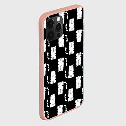 Чехол для iPhone 12 Pro Max Полосатые Перевёрнутые Коты, цвет: 3D-светло-розовый — фото 2