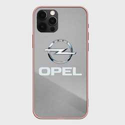 Чехол для iPhone 12 Pro Max Opel - серая абстракция, цвет: 3D-светло-розовый