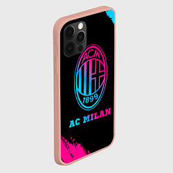 Чехол для iPhone 12 Pro Max AC Milan - neon gradient, цвет: 3D-светло-розовый — фото 2