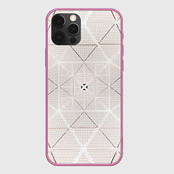 Чехол для iPhone 12 Pro Max Абстрактные геометрические линии и точки, цвет: 3D-малиновый