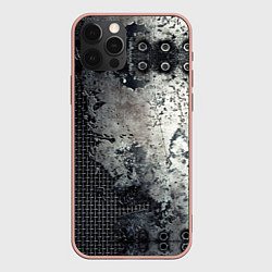 Чехол для iPhone 12 Pro Max Рваный металл на болтах, цвет: 3D-светло-розовый