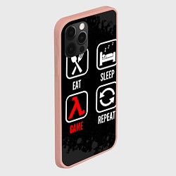 Чехол для iPhone 12 Pro Max Eat, sleep, Half-Life, repeat, цвет: 3D-светло-розовый — фото 2