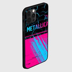 Чехол для iPhone 12 Pro Max Metallica - neon gradient: символ сверху, цвет: 3D-черный — фото 2