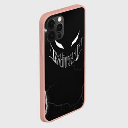 Чехол для iPhone 12 Pro Max Dead inside - Молнии на чёрном - Каллиграфический, цвет: 3D-светло-розовый — фото 2