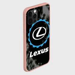 Чехол для iPhone 12 Pro Max Lexus в стиле Top Gear со следами шин на фоне, цвет: 3D-светло-розовый — фото 2