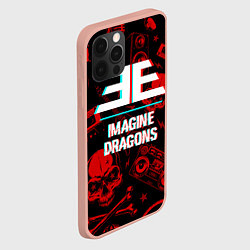 Чехол для iPhone 12 Pro Max Imagine Dragons rock glitch, цвет: 3D-светло-розовый — фото 2