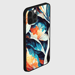 Чехол для iPhone 12 Pro Max Красочная листья - абстракция, цвет: 3D-черный — фото 2