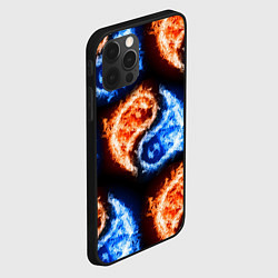 Чехол для iPhone 12 Pro Max Инь - янь, огонь - вода, паттерн, цвет: 3D-черный — фото 2
