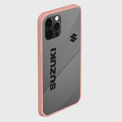 Чехол для iPhone 12 Pro Max Suzuki - серая абстракция, цвет: 3D-светло-розовый — фото 2