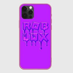 Чехол для iPhone 12 Pro Max Roblox red - Роблокс лого с подтеками, цвет: 3D-малиновый