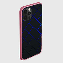 Чехол для iPhone 12 Pro Max Неоновая текстура прямоугольники, цвет: 3D-малиновый — фото 2