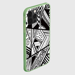 Чехол для iPhone 12 Pro Max Черно белый узор, цвет: 3D-салатовый — фото 2