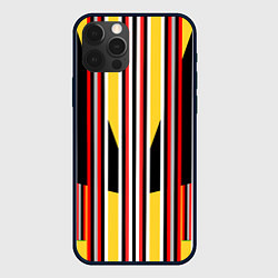 Чехол для iPhone 12 Pro Max Геометрические цветные фигуры полосы geometry, цвет: 3D-черный