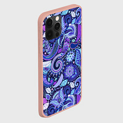 Чехол для iPhone 12 Pro Max Color patterns of flowers, цвет: 3D-светло-розовый — фото 2