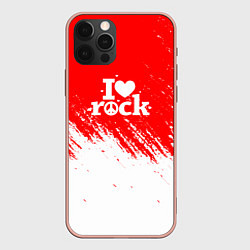 Чехол для iPhone 12 Pro Max I love rock - краска, цвет: 3D-светло-розовый