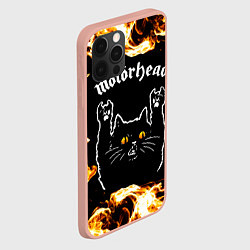 Чехол для iPhone 12 Pro Max Motorhead рок кот и огонь, цвет: 3D-светло-розовый — фото 2