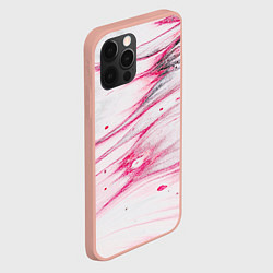 Чехол для iPhone 12 Pro Max Красные разводы, цвет: 3D-светло-розовый — фото 2