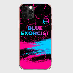 Чехол для iPhone 12 Pro Max Blue Exorcist - neon gradient: символ сверху, цвет: 3D-светло-розовый