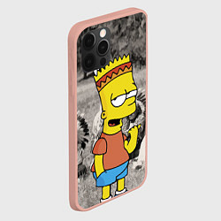 Чехол для iPhone 12 Pro Max Барт Симпсон - начинающий индеец, цвет: 3D-светло-розовый — фото 2