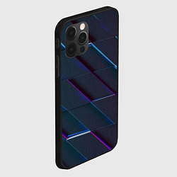 Чехол для iPhone 12 Pro Max Неоновая трёхмерная мозаика, цвет: 3D-черный — фото 2