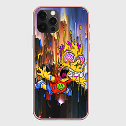 Чехол для iPhone 12 Pro Max Барт Симпсон, свободное падение - стилизация, цвет: 3D-светло-розовый