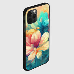 Чехол для iPhone 12 Pro Max Цветочный букет нарисованный маслом, цвет: 3D-черный — фото 2