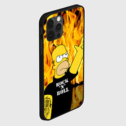 Чехол для iPhone 12 Pro Max Homer Simpson - Rock n Roll!, цвет: 3D-черный — фото 2