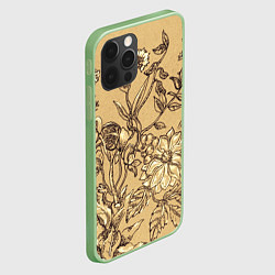 Чехол для iPhone 12 Pro Max Флора рисунок, цвет: 3D-салатовый — фото 2