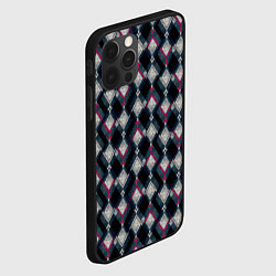 Чехол для iPhone 12 Pro Max Классический ромбовидный текстурированный узор на, цвет: 3D-черный — фото 2