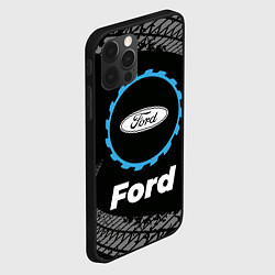 Чехол для iPhone 12 Pro Max Ford в стиле Top Gear со следами шин на фоне, цвет: 3D-черный — фото 2