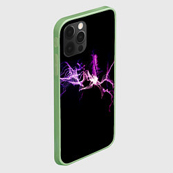 Чехол для iPhone 12 Pro Max Сверкающая молния во тьме, цвет: 3D-салатовый — фото 2